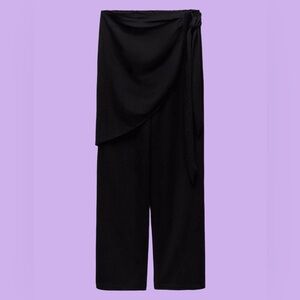 🍒 Zara - black linen wrap skirt trousers Size: small